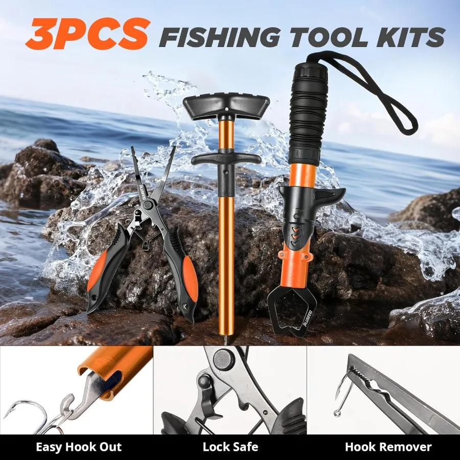 حقيبة ظهر مقاومة للماء لصيد الأسماك مع صناديق معالجة ومجموعات قضيب وبكرة متكاملة وحامل قضيب لشركة تخزين معدات الصيد الخارجية