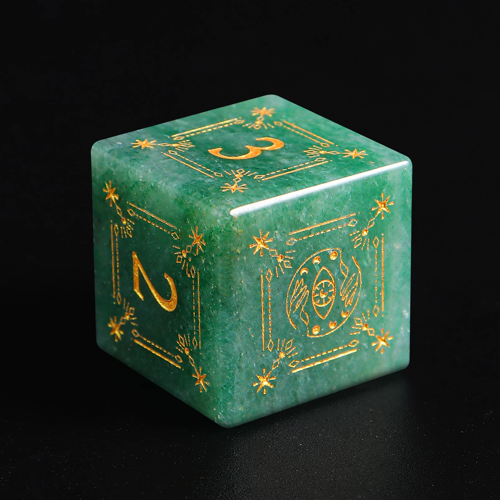 Gemstone DND Dice Set 7PCS Aventurine Natrual Stone Green Pattern Polyhedral Dice Custom OEM RPG Dice Manufacturer
