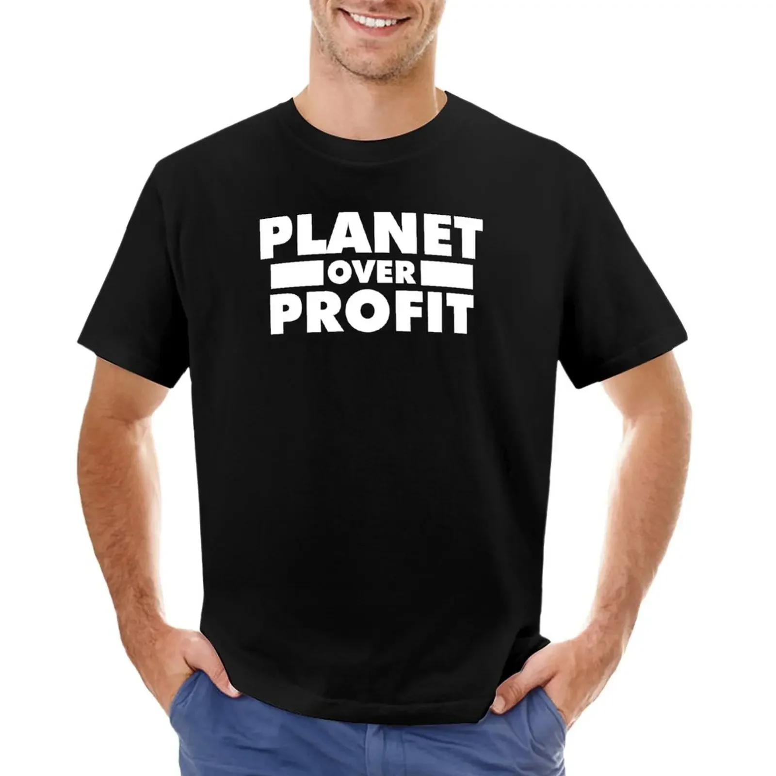 Planet Over Profit Environmentalist Earth Day Global Warming T-Shirt heavyweights oversizeds men clothing