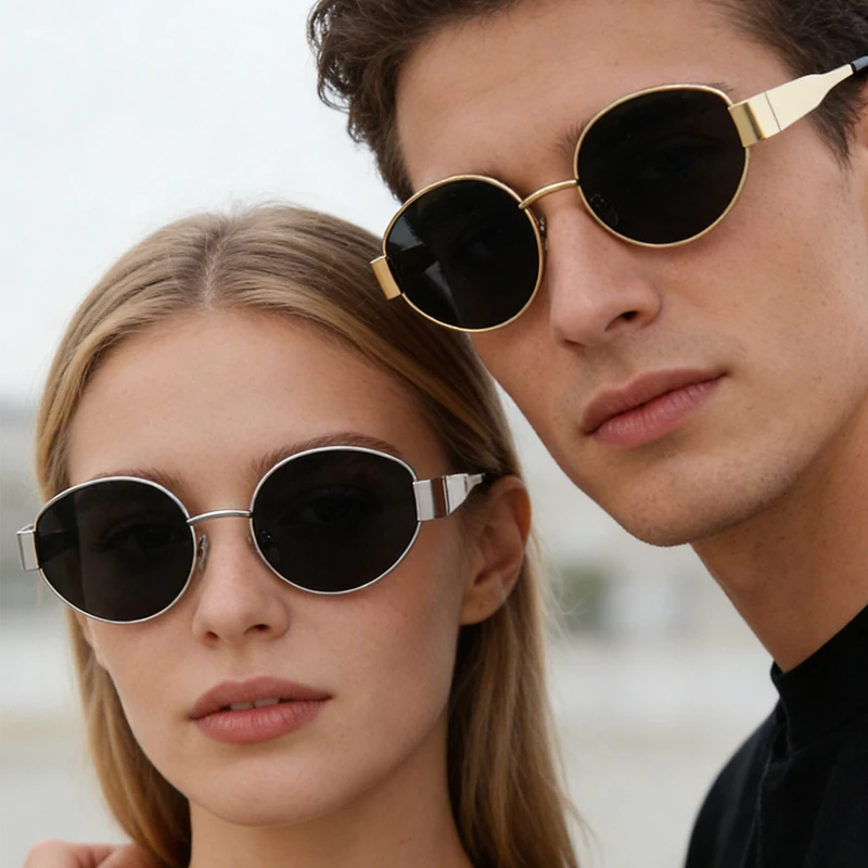 

1/2/5 Pairs Per Set Sunglasses Fashion Men Women Oval Sun Glasses Classic Metal Trendy Outdoor Accessory Wholesale Eyeglasses