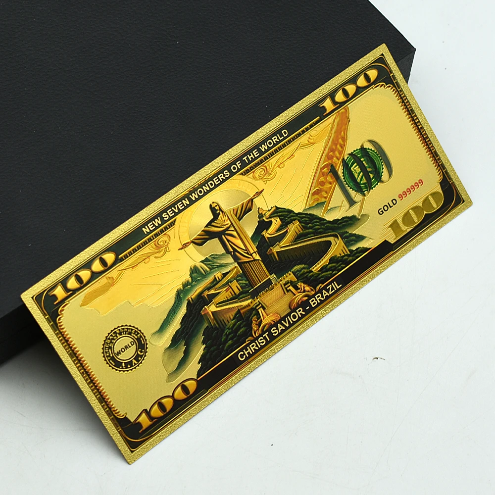 سبع عجائب العالم أوراق نقدية من رقائق الذهب ، تاج محال الكولوسيوم إيتزا بيترا بيتشو هدية نقود بلاستيكية ماتشو ، دولار