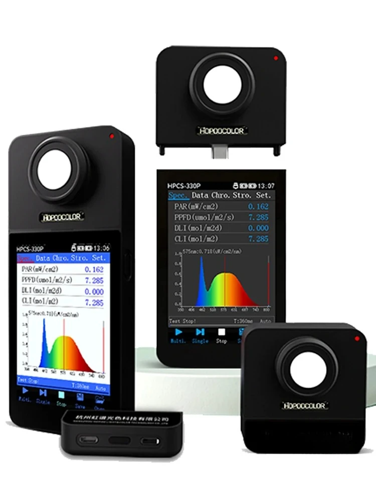 HPCS310P HPCS-330P 350-800nm Light Spectrometer PPAR PPFD Light Spectrum Meter Wireless