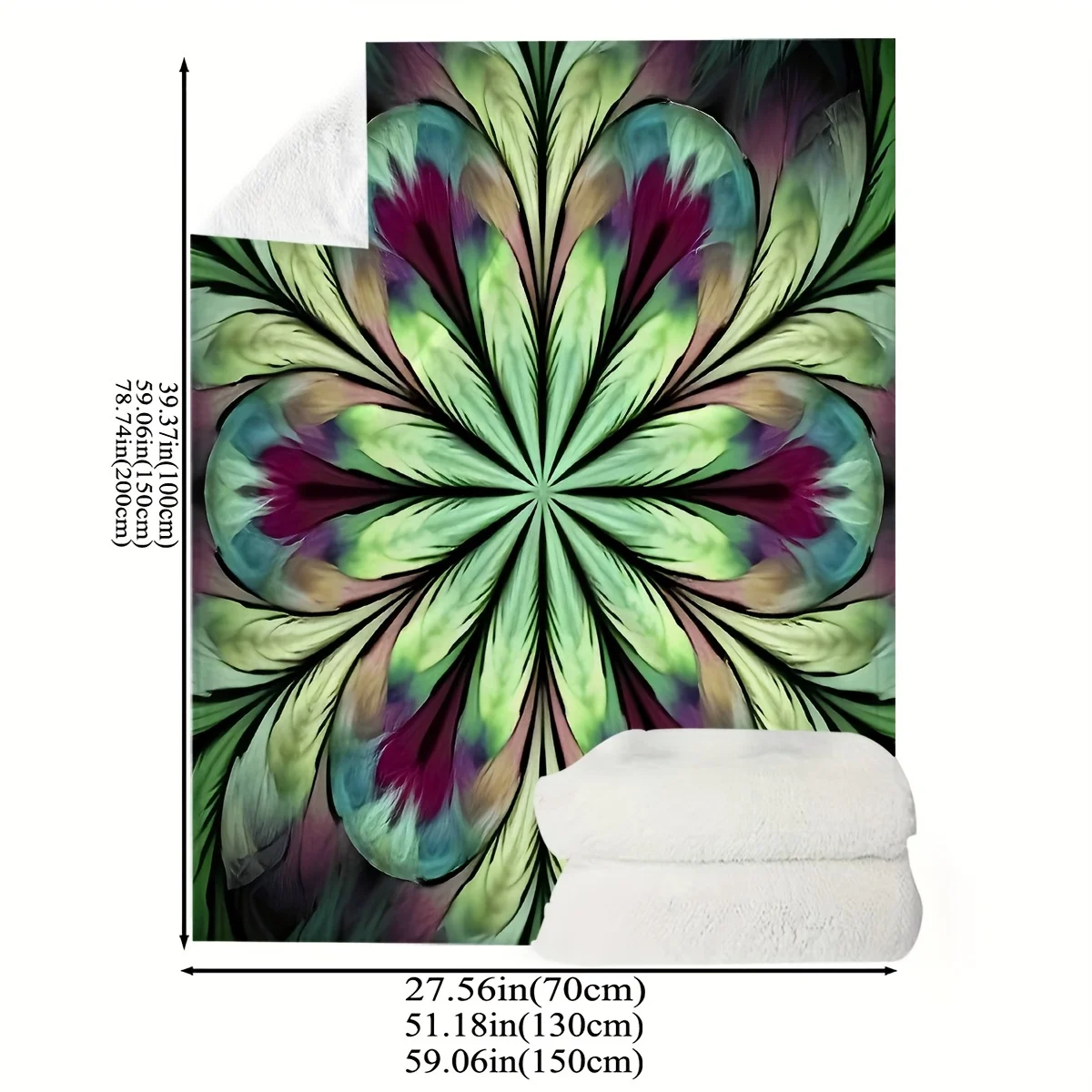 

Vibrant Tie-Dye Mandala Flannel Throw Blanket – Ultra-Soft, Multipurpose for Sofa, Bed, or Camping – Machine Washable, All-Seaso