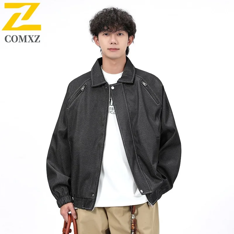 

COMXZ 2025 Plus Size Mens Jacket Autumn Oversized Trendy Coat Big Tall Fashion Outerwear M 8XL Streetwear