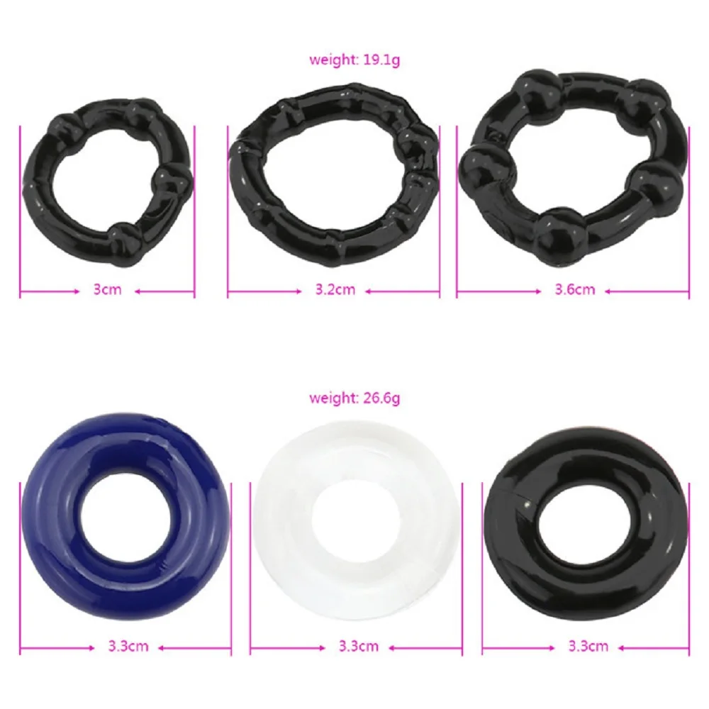 3Pcs Cock Ring Penis Delay Ejaculation Ring Lock Ring Men Dick Masturbator Adult Sex Toys Male Cock Erection Enlargement Product