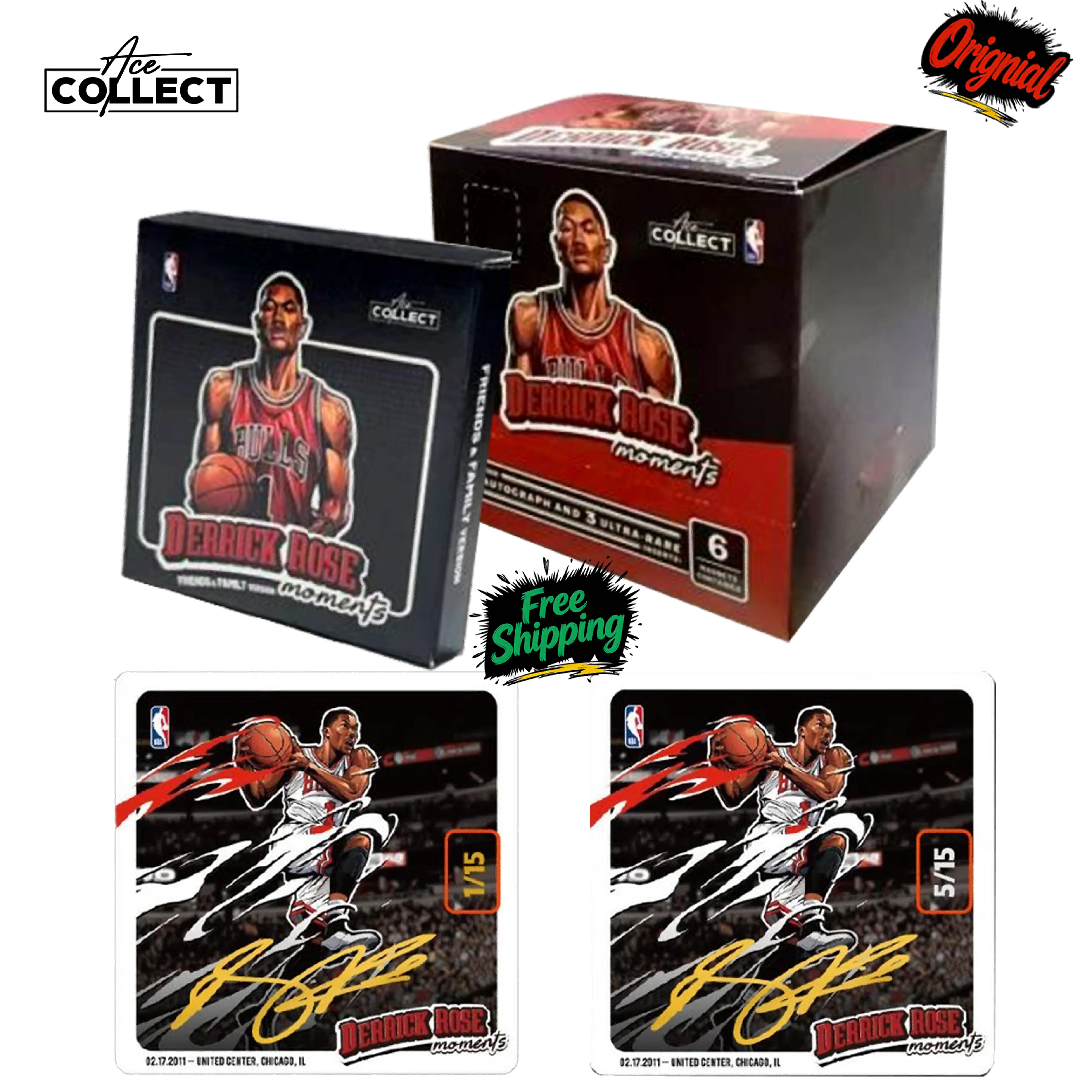 Genuine Ace Collect NBA Derrick Rose Classic Moments Autographed Naked-Eye 3D Acrylic Magnetic Cube Collectible Basketball star
