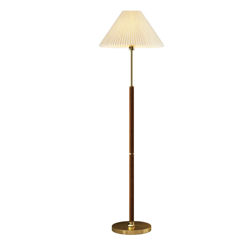 pleated floor lamp living room sofa side study bedroom bedside light luxury creative simple American retro vertical desk lamp