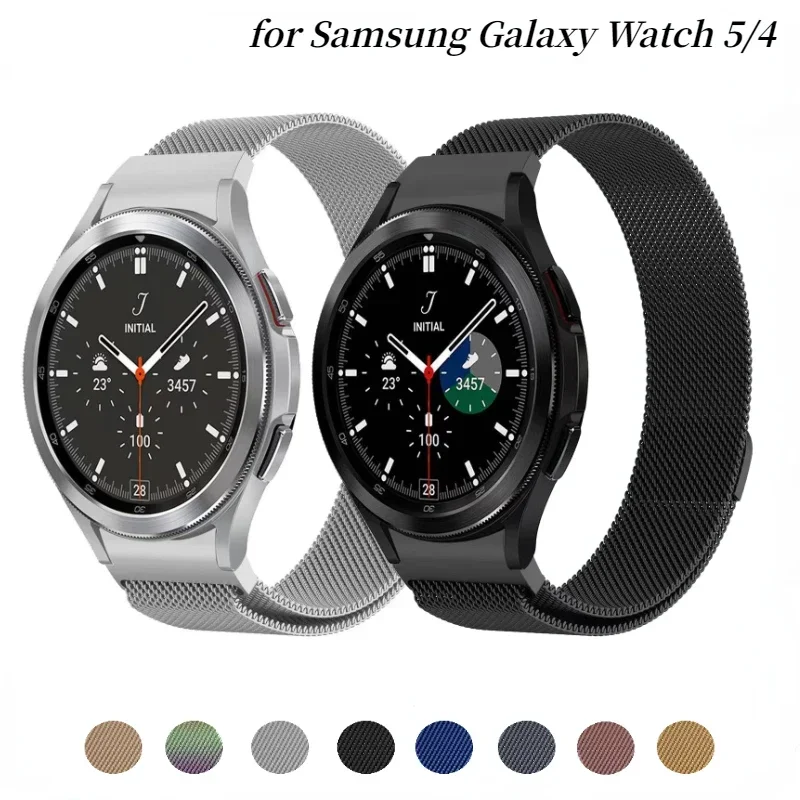حزام معدني لساعة سامسونج جالاكسي 7/6/5/4 44 مللي متر 40 مللي متر سوار معصم مغناطيسي Correa Galaxy Watch 6 Classic 46 مللي متر 47 مللي متر حزام (استيك) ساعة