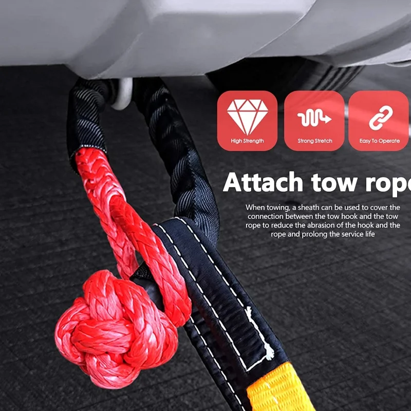 17T لينة تكبل 4x4 الاصطناعية حبل UTV 4x4 مركبة تكبل حزام واقية حبل الثقيلة مقطورة قبالة الطريق سحب ATV ونش #4