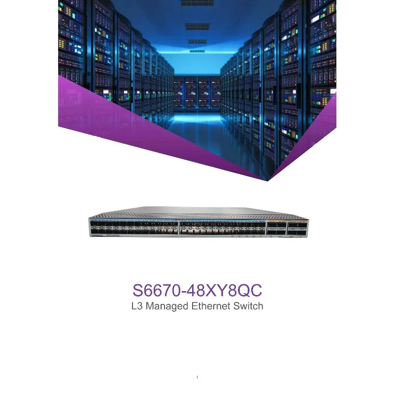 산업용 L3 관리 네트워크 스위치 56개 100G 업링크 포트 및 48개 25G 포트, SNMP 및 QoS 기능 탑재 1G/10G 스위치