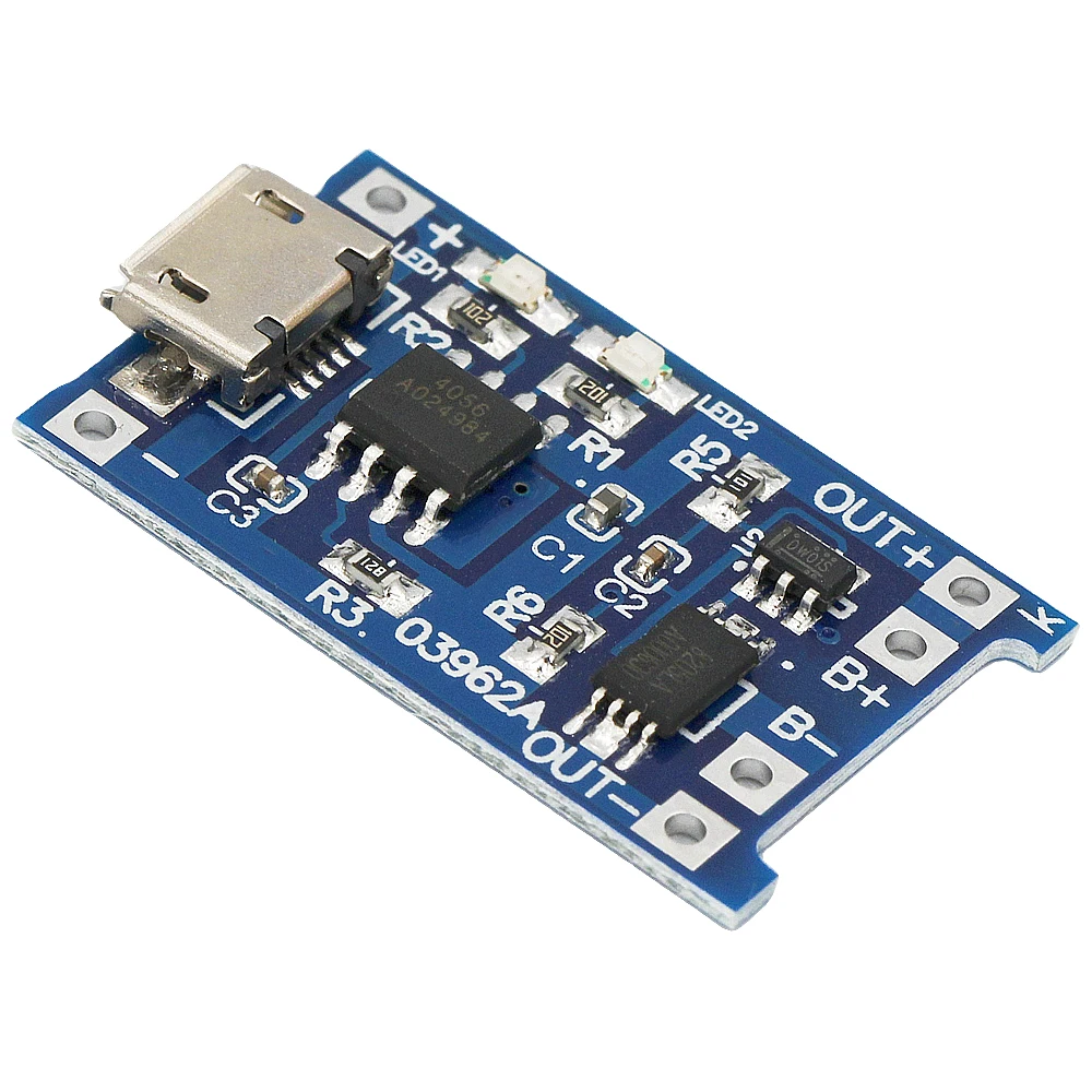 5pcs TP4056 5V 1A Micro USB 18650 Lithium Battery Charging Board Charger Module with Protection Dual Functions