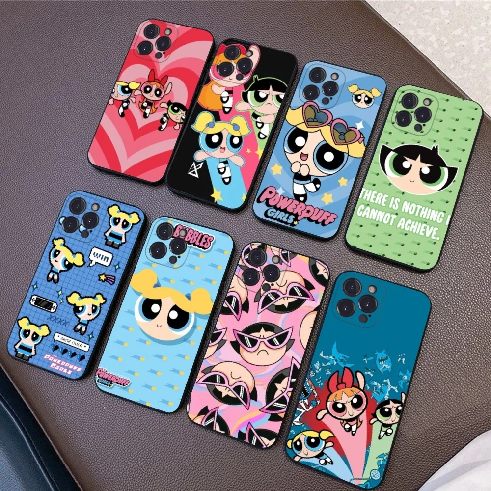 Lovely Powerpuff Girls Wave Phone Case For IPhone 15 8 7 6 6S Plus X SE 2020 XR XS 14 11 12 13 Mini Pro Max Mobile Case