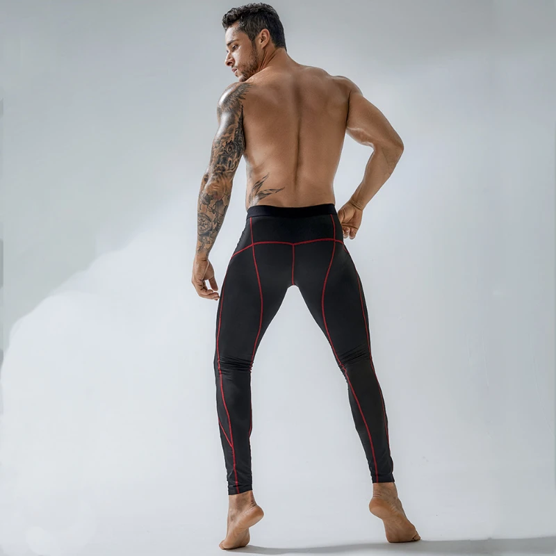 ผู้ชาย Gym เปิด Leggings ความร้อนกีฬายืดหยุ่น Crotcless กางเกงบาสเกตบอลรถไฟกางเกง Clubwear สบายๆกางเกง