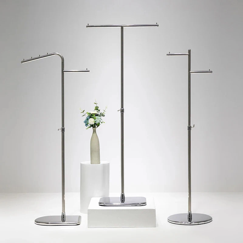 custom.Men's and women's clothing display rack, stainless steel floor-standing coat rack, clothes hanger live streamin
