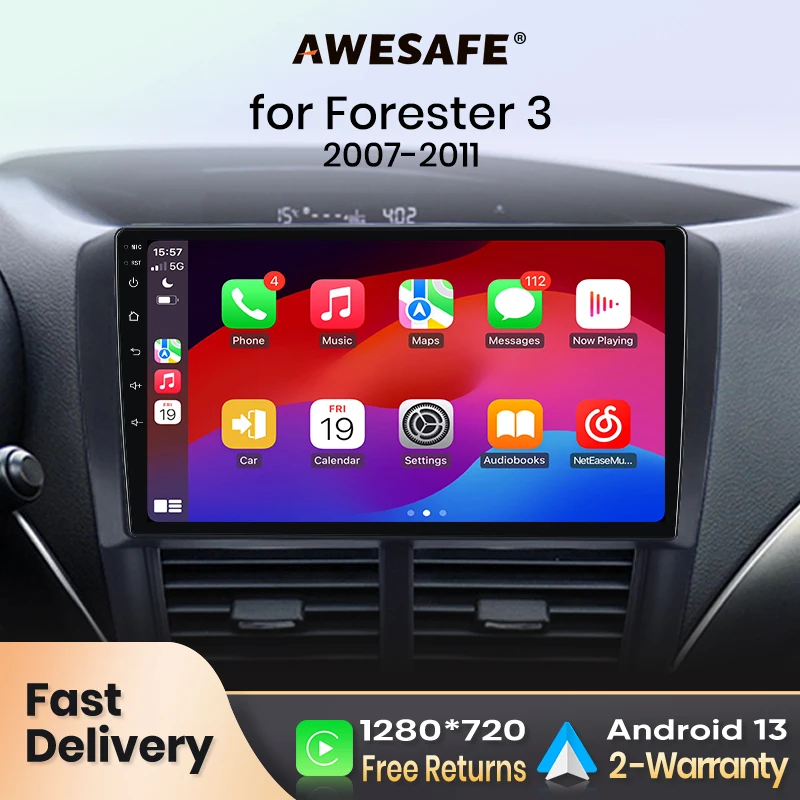 AWESAFE PX9 Wireless CarPlay Autoradio for Subaru Forester 3 SH 2007-2013 For Impreza GH GE Android Auto Car Intelligent Systems