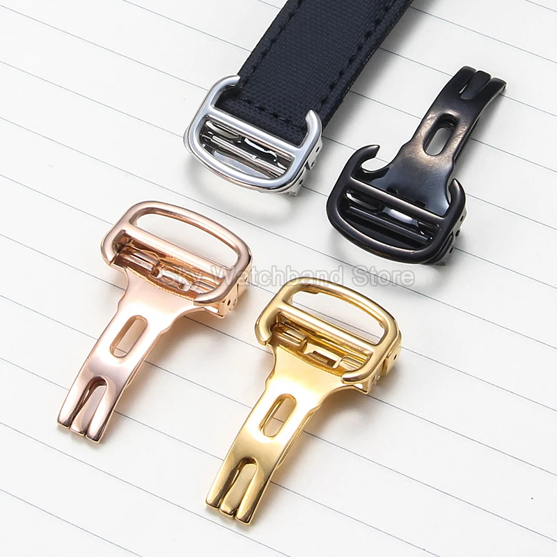 Premium Solid Stainless Steel Watch Buckle Accessories Glossy for Cartier Ballon Bleu Tank Calibre Watchband 12 14 16 18 20mm