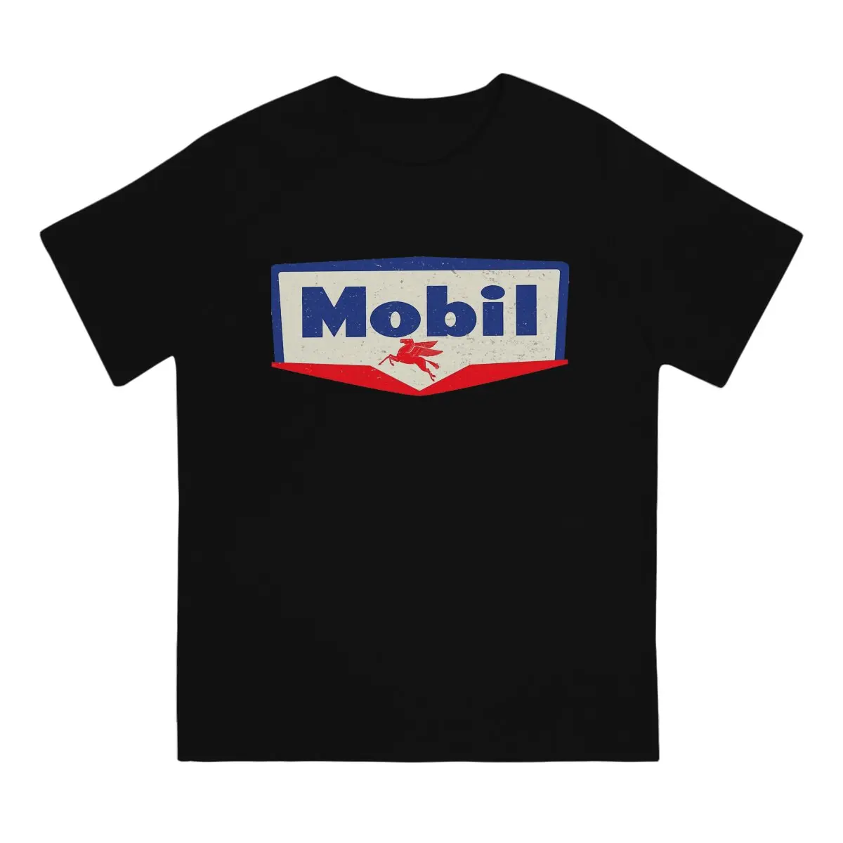 Mobil Oil Newest TShirt for Men Vintage Sign Logo 1950 Round Collar Pure Cotton T Shirt Hip Hop Gift Clothes OutdoorWear