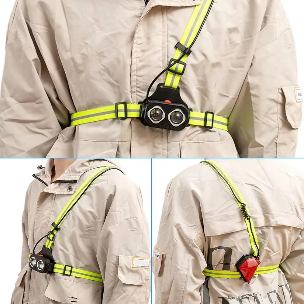 

USB Rechargeable Jogging LED Night Running Light Safety Warning Chest Lamp Strong Highlight Durable Cycling Torch Sport