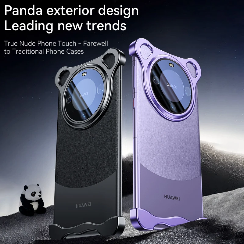 Luxury Irregular Metal Framless Zinc Alloy Phone Case For Huawei Mate 60 Pro + 60Pro With Lens Film Protection Shockproof Cover