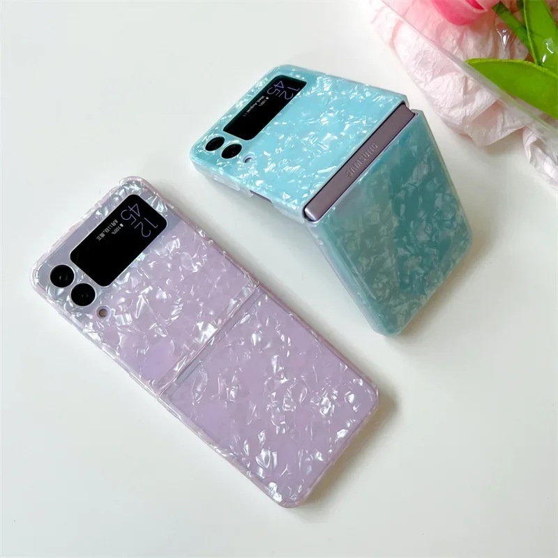 เคสโทรศัพท์หลายสีสำหรับ Samsung Galaxy Z Z flip 6 5 4 3เคสป้องกันด้านหลังสำหรับ ZFlip4 ZFlip5 ZFlip6