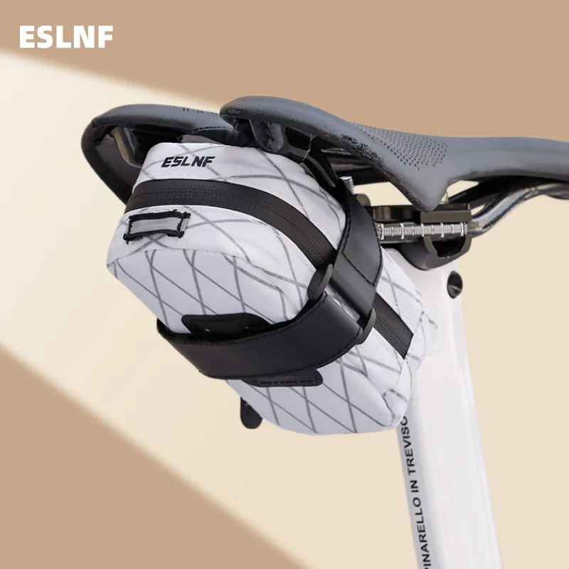 

ESLNF Portable Bicycle Saddle Bag Reflective Bike Rear Bag Rainproof Cycling Storage Bag