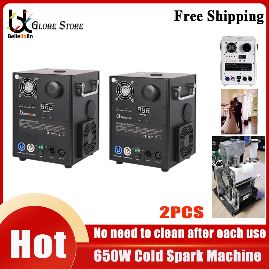 

No Tax 2Pcs 650W Cold Spark Machine Sparkular Stage Effects For Wedding Celebration Lighting Fountain Waterfall Firework