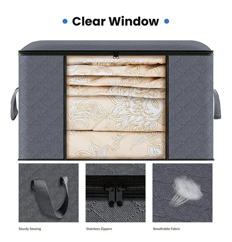Storage Bag Foldable Large Capacity Clothes Blanket Storage Bags Storage Containers for Organizing Bedroom Closet Clothing