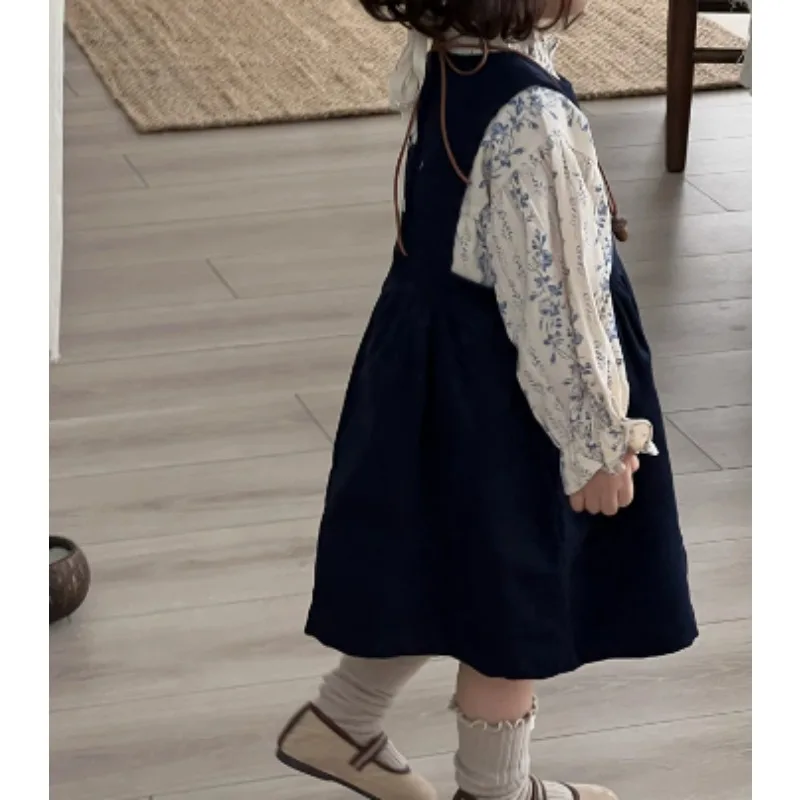 Baby Girls Clothing Dress Embroidered New Style Corduroy Strap Skirt Fashionable Spring Autumn Winter Skirt