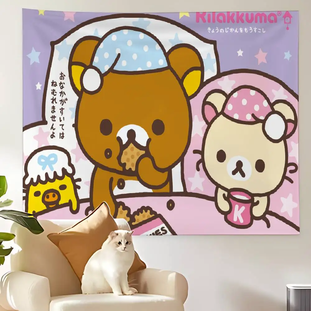 Cute R-Rilakkuma Tapestry Customizable Tapestries Of Various Styles,wall Hangings, Celebrity Photo Printing,wall Hangings