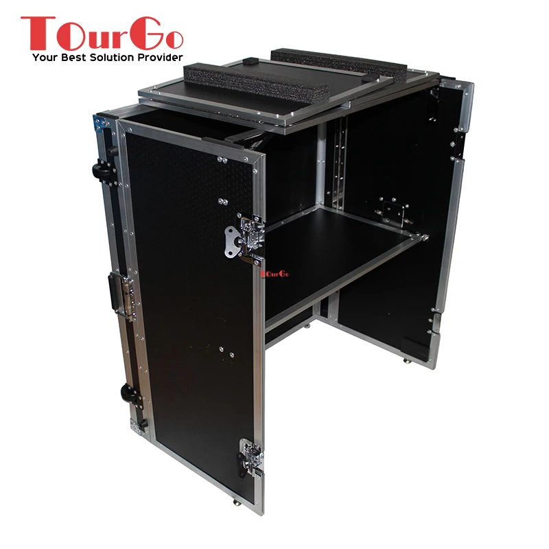 Custodia da tavolo pieghevole per Workstation DJ serie Transformer-pieghevole con ruote