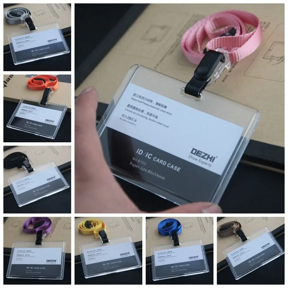 

Work Identity ID Card Holder Employee Card with Lanyard Business Card Holder Neck Straps Business Name Card Cover