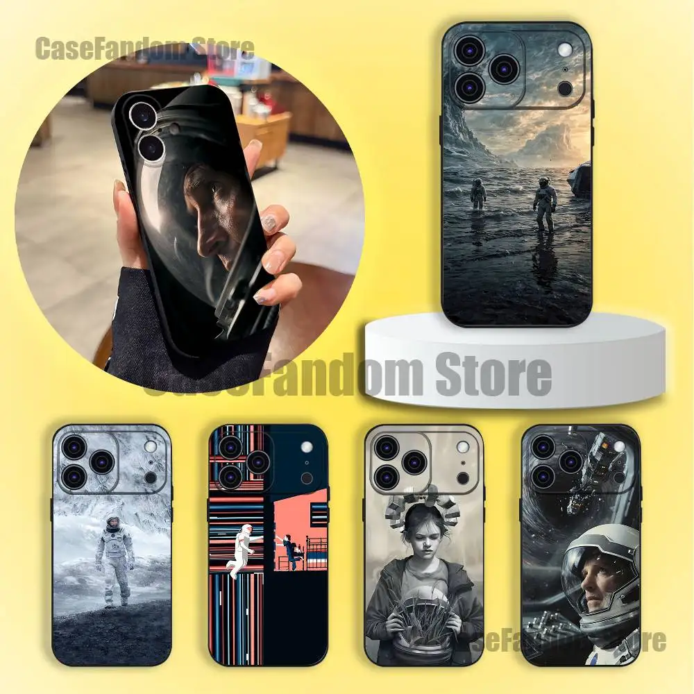 

F-Film I-InterstellarS movie Phone Case For iPhone 17,16,15,14,13,12,11,Pro,Max,Plus Black Soft Cover