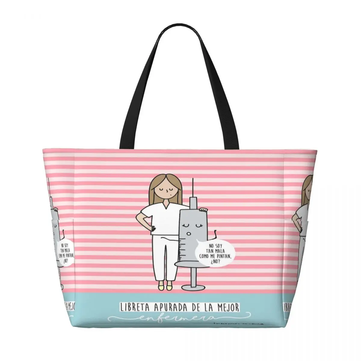 Custom Enfermera En Apuros Doctor Nurse Medical Travel Tote Bag Women Large Capacity Grocery Shoulder Shopper Bags