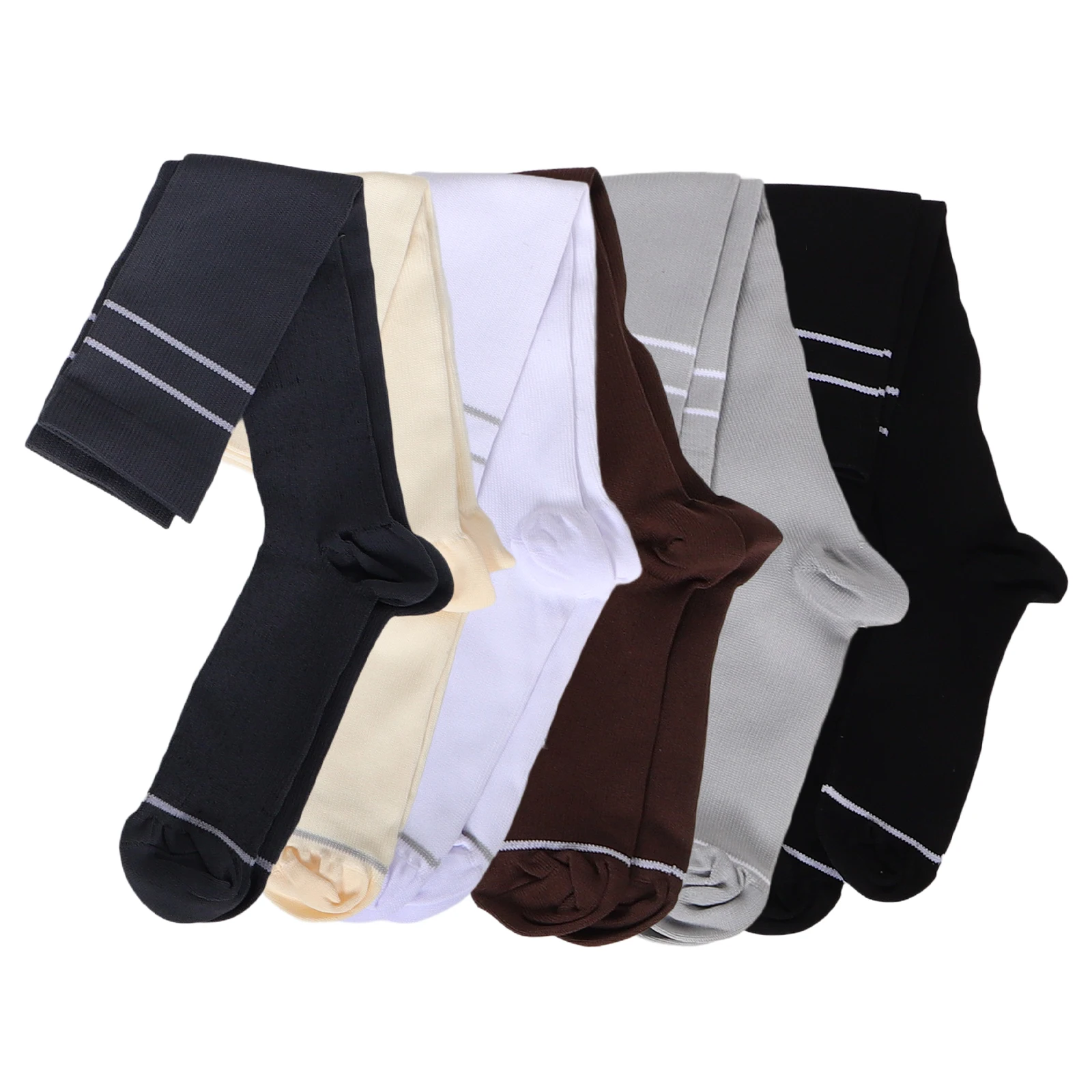 

6 пар спортивных компрессионных носков для женщин, высокопроизводительные носки для бега и баскетбола, постепенная компрессия для улучшения кровообращения