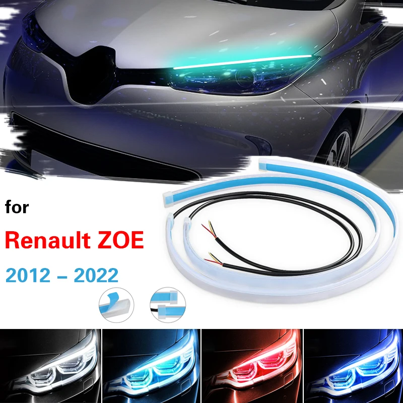 

2pcs Car led Daytime Running Light Strip Waterproof Flexible Soft Tube Guide Headlight LED Strip Light For Renault Zoe 2012-2022