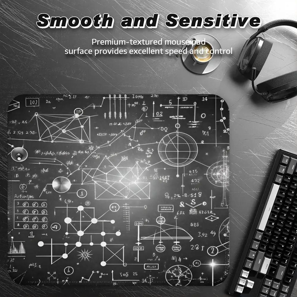 

Math edition Art Mouse Pad Small Desk Pad Desktop Computer Keyboard Wireless Mouse Boy Gift for Play games Coasters