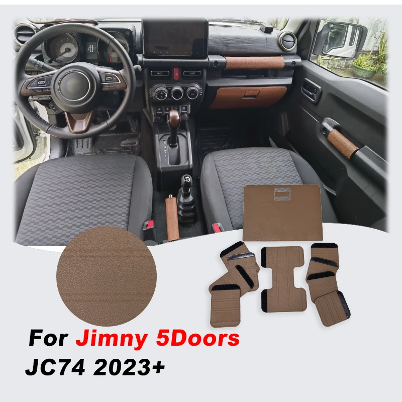 

10 шт./компл. Jimny 5-дверный чехол из искусственной кожи с верхней ручкой, чехлы в стиле ретро для Suzuki Car Inside Co Pilot, подлокотник, чехол в стиле ретро