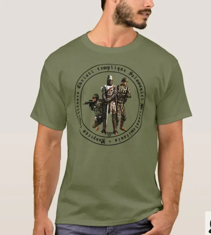 Knights of Modern. Crusaders and Modern Soldiers Temple Order T-Shirt. Cotton Short Sleeve O-Neck Mens T Shirt New S-3XL