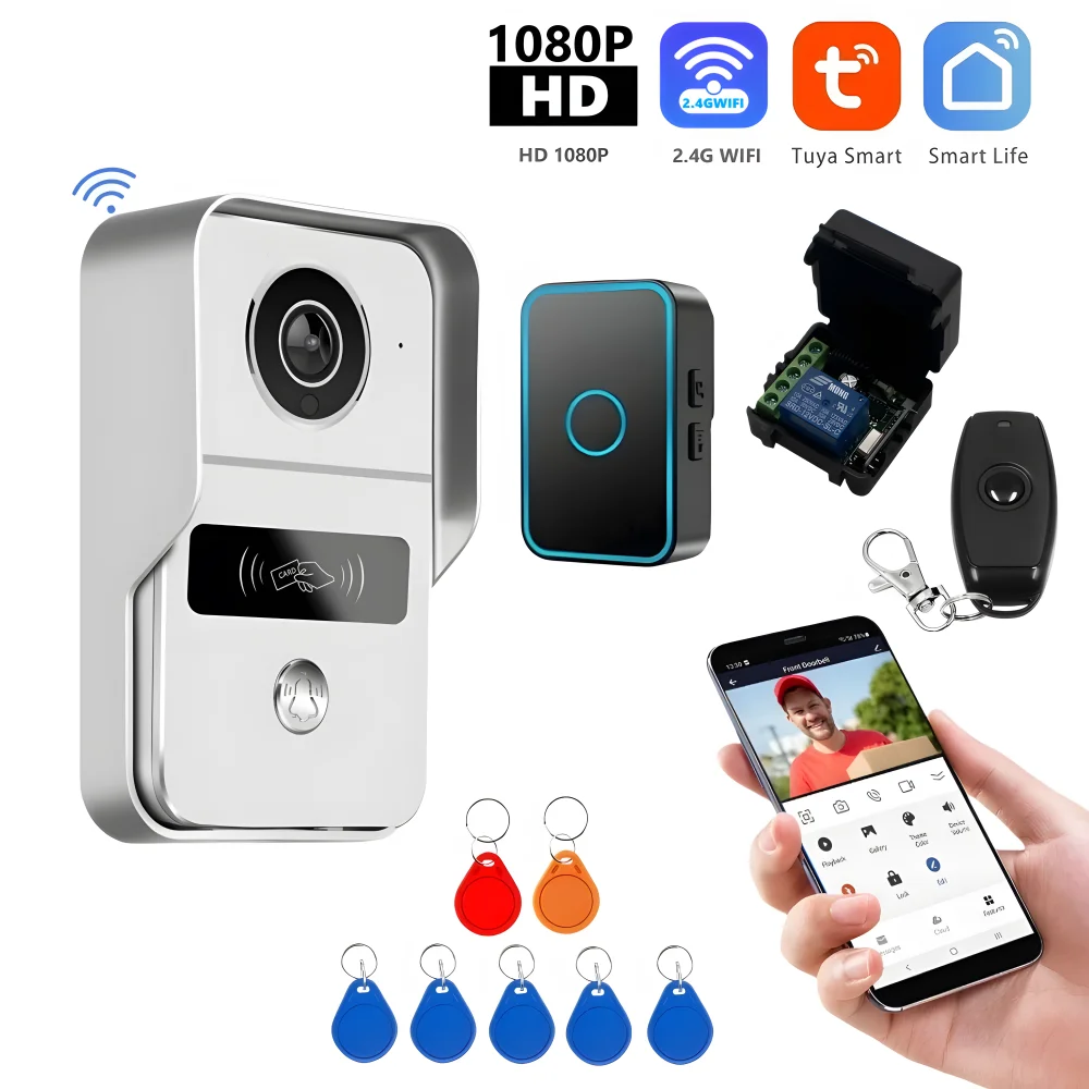 1080P Tuya Smart POE Wireless WIFI Video Intercom Doorbell System Video Entry Phone Security Protection for Home Apartment VIlla