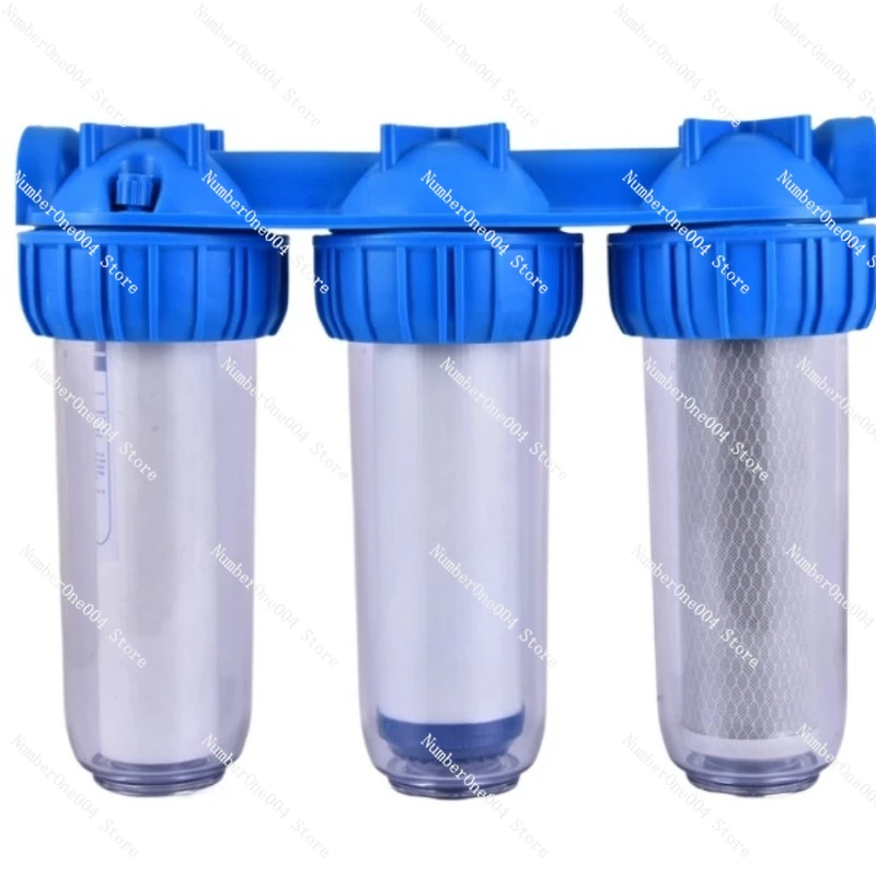 

Для 10-дюймовой прозрачной бутылки, тройной предварительный фильтр, бытовой кухонный фильтр для водопроводной трубы, очиститель воды