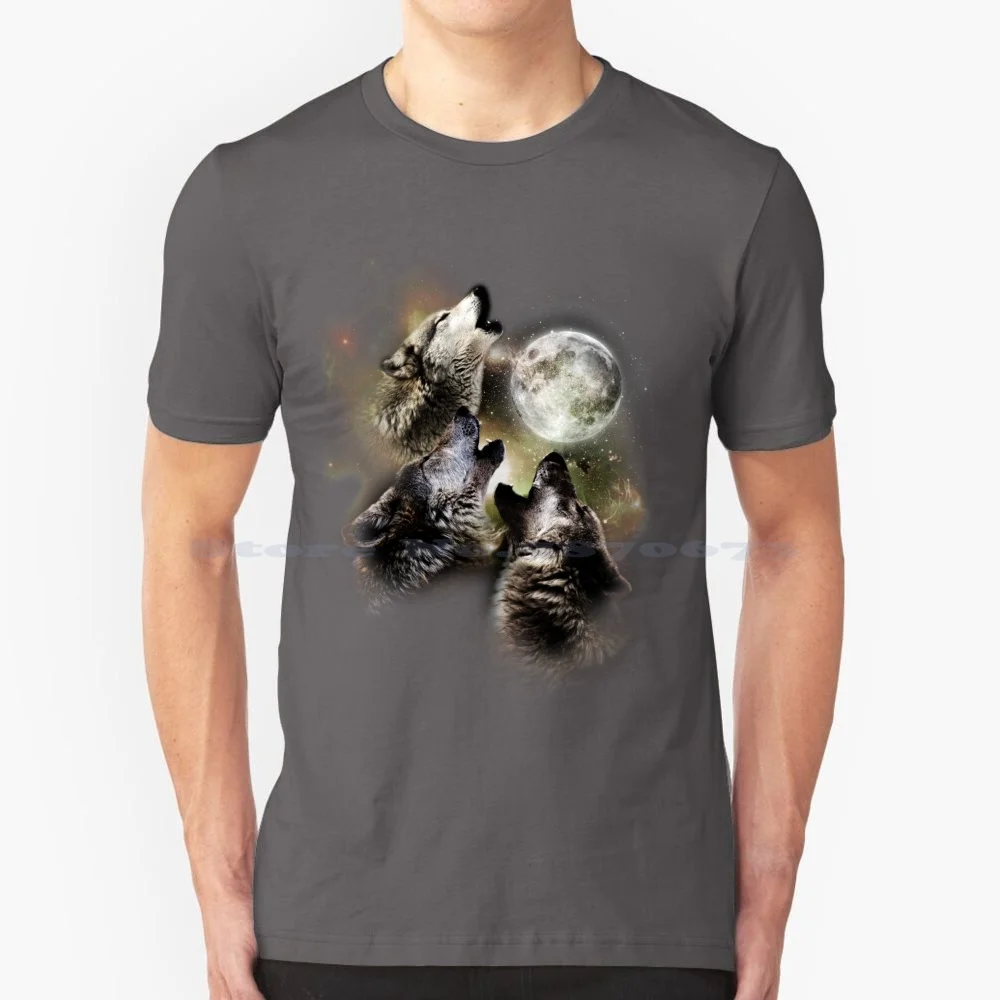 Wolves Howling At The Moonlight T Shirt 100% Cotton Tee Dog Howling Wolf Pack Werewolf Pack Of Wolves Pack Wolves Wild Animal