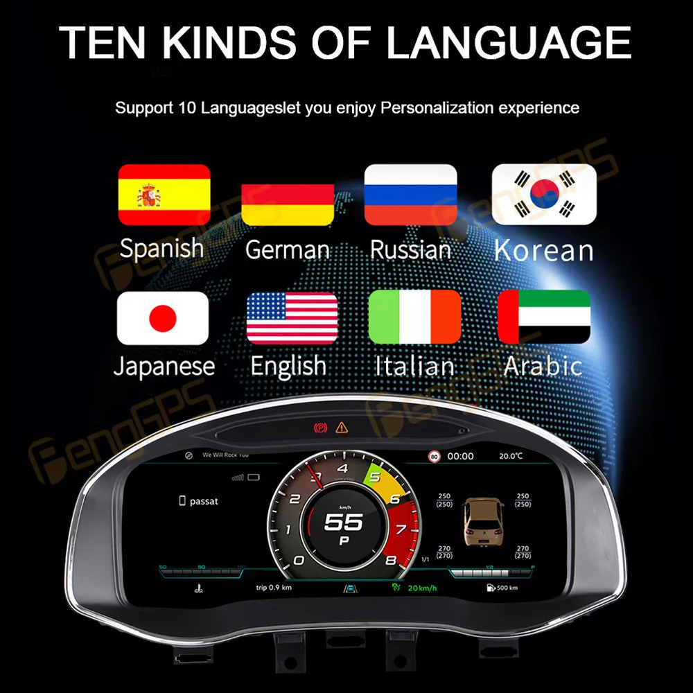 Car Virtual Cockpit Dashboard Panel For VW CC Magotan B6/B7 Passat B6/B7 Digital Cluster Instrument LCD Speed Meter Tachometer