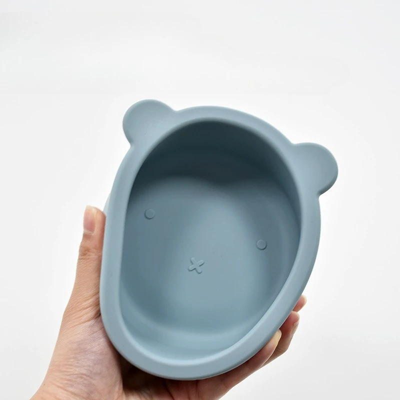 1PC Silicone Baby Tableware Suction Dinner Set Eating Training Baby Stuff Cartoon Cute Bear Shape Bowl Toddler Tableware