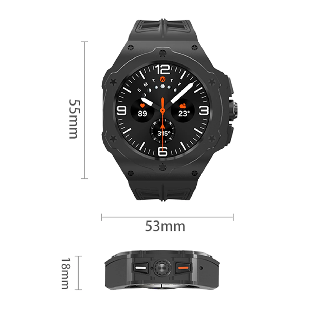 Luxury Modification Kit For Samsung Galaxy Watch Ultra 2025 47mm Metal Case For Watch Ultra 7 47mm Fluororubber Strap Mod Kit