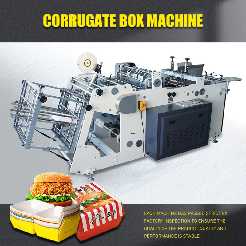 Chinese Disposable Packaging Food Container Lunch Cardboard Paper Burger Box Making Machine Disposable Pizza Box Making Machine