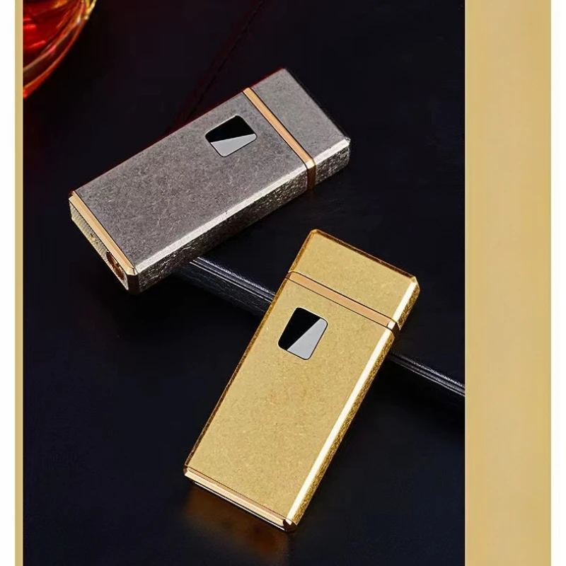 New Creative Oil Electric Blended Kerosene Lighter Type-C Charging Intelligent Touch Induction Arc Ignition USB Lighters Smoking