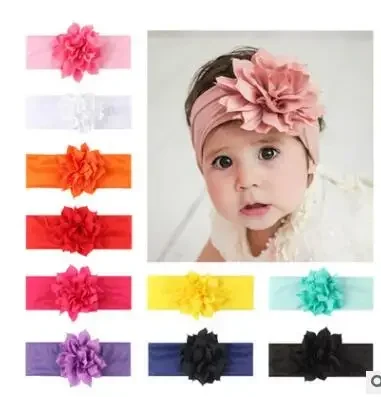 

Nylon Headbands Baby Girl Headband Flower Headwrap Turban Hair Accessories 11 Colors Princess Lace Headdress Clothes