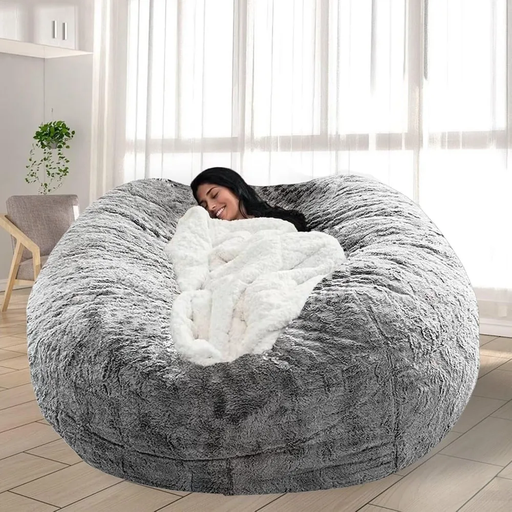 

Bean Bag Chair for Adults Kids No Filling Comfy Giant Living Room Chairs Gaint Bean Bag for Stuffed Animal Storage, 5FT