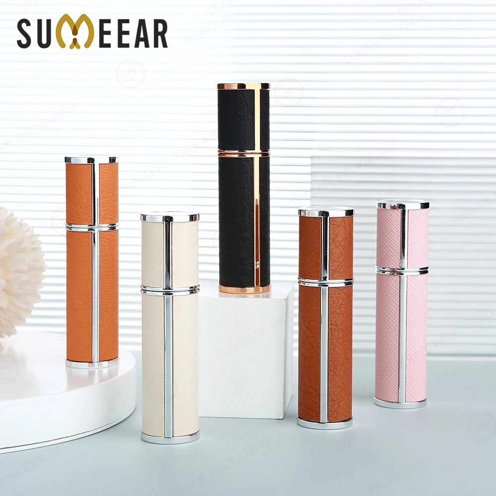 5ml 20PCS Perfume Refillable Bottle with Aluminum Shell Luxury Leather Exterior, Glass Liner Spray Bottle, Multi - Color Options