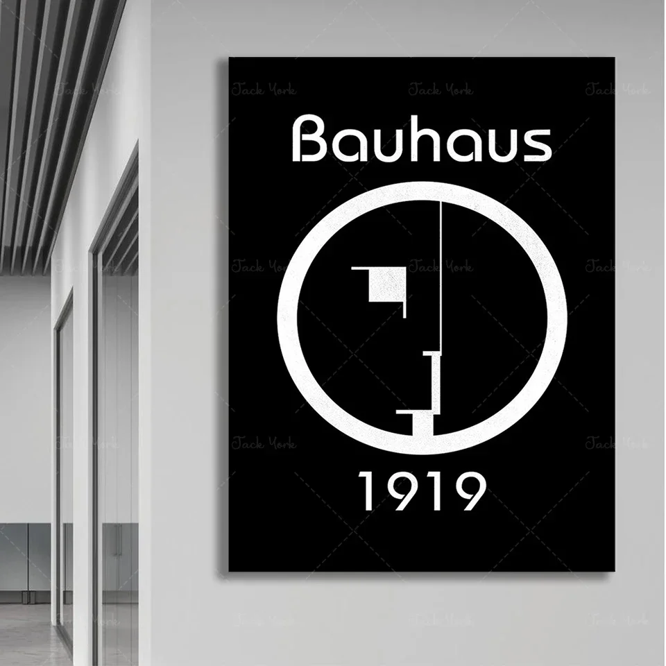 Bauhaus Exhibition German Style of Architecture Walter Grop Print On Canvas  Interior Paintings  In The Living Room Idea Gift